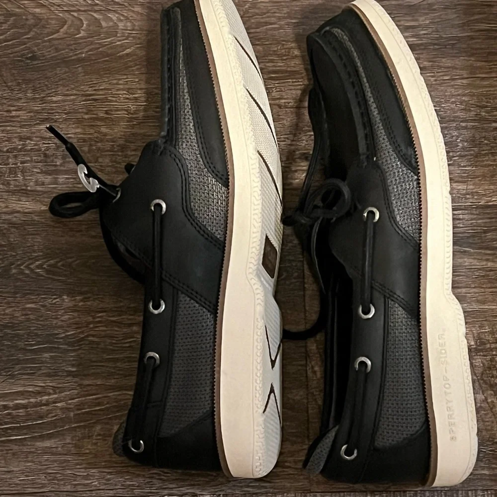 Sperry Men's Black and Gray Boat Shoes
